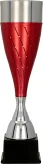 3148C Puchar metalowy srebrno-czerwony h-44 cm, d-12 cm