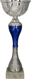 9267D Puchar metalowy srebrno-niebieski h-27cm, d-10cm