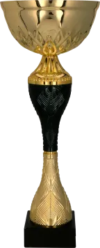 9268E Puchar metalowy złoto-czarny h-25,5cm, d-10cm