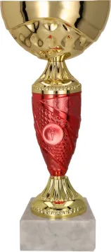 9057E Puchar metalowy złoto-czerwony H- 22cm, R- 100mm