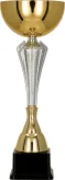 7241B Puchar metalowy złoto-srebrny h-38 cm, d-14 cm