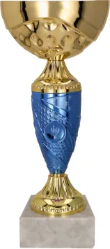 9058F Puchar metalowy złoto-niebieski H- 19cm, R- 90mm
