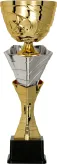3149D Puchar metalowy złoto-srebrny h-32 cm,d-10 cm