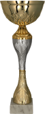 9266F Puchar metalowy złoto-srebrny h-22,5cm, d-8cm