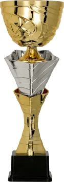 3149C Puchar metalowy złoto-srebrny h-34 cm,d-12 cm