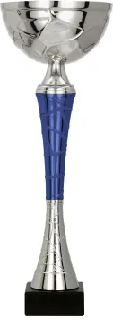 9255A Puchar srebrno-niebieski h-46 cm, d-16 cm