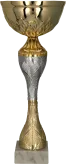 9266C Puchar metalowy złoto-srebrny h-30cm, d-12cm