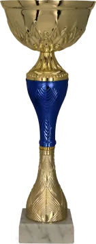 9269A Puchar metalowy złoto-niebieski h-34,5cm, d-14cm