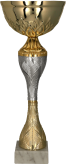 9266B Puchar metalowy złoto-srebrny h-31,5cm, d-12cm