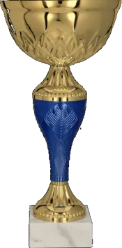 8369C Puchar metalowy złoto-niebieski h-25cm, d-12cm