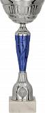 9258D Puchar srebrno-niebieski h-27 cm, d-10 cm