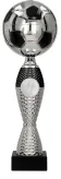 4223A Puchar metalowy srebrno-czarny PIŁKA NOŻNA h-48 cm, d-16 cm