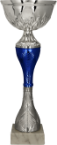 9267B Puchar metalowy srebrno-niebieski h-31,5cm, d-12cm