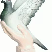 Gołębie figurki odlewane