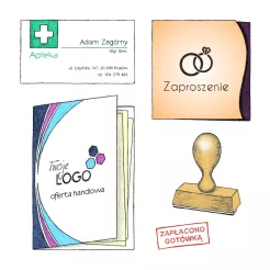 Wizytówki, zaproszenia, teczki ofertowe, pieczątki