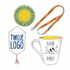 Buttony, smycze, proporczyki, kubki