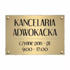 Mosiężne tablice grawerowane
