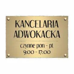 Mosiężne tablice grawerowane