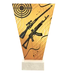 VL1-C/SHO2 Trofeum szklane na podstawie marmurowej - strzelectwo h-17,5 cm, grub. 1 cm