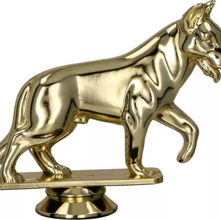 B227/G Figurka plastikowa złota - pies h-9 cm