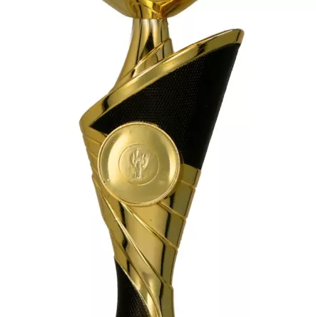 4206B Puchar metalowy złoto-czarny h-60,5 cm, d-18cm