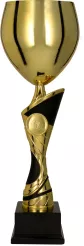 4206B Puchar metalowy złoto-czarny h-60,5 cm, d-18cm