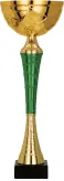 9254E Puchar złoto-zielony h-32,5 cm, d-10 cm