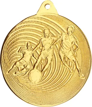 MMC5750/G Medal złoty - piłka nożna - medal stalowy d-50mm, grub. 2 mm