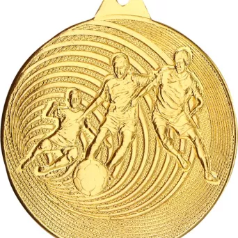 MMC5750/G Medal złoty - piłka nożna - medal stalowy d-50mm, grub. 2 mm