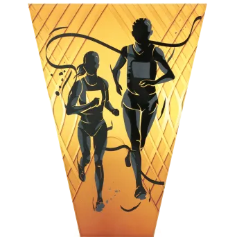 VL1-D/RUN Trofeum szklane na podstawie marmurowej - bieganie h-15 cm, grub. 1 cm