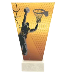 VL1-B/BAS Trofeum szklane na podstawie marmurowej - koszykówka h-20,5 cm, grub. 1 cm