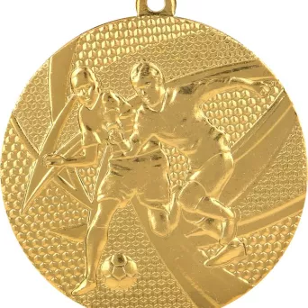 MMC15050/G Medal złoty- piłka nożna - medal stalowy R- 50 mm, T- 2 mm