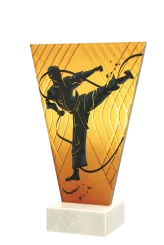 VL1-A/KAR Trofeum szklane na podstawie marmurowej - karate h-22,5 cm, grub. 1 cm