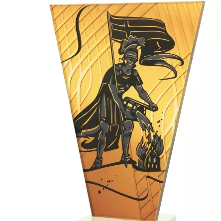 VL1-B/FIR Trofeum szklane na podstawie marmurowej - strażactwo h-20,5 cm, grub. 1 cm