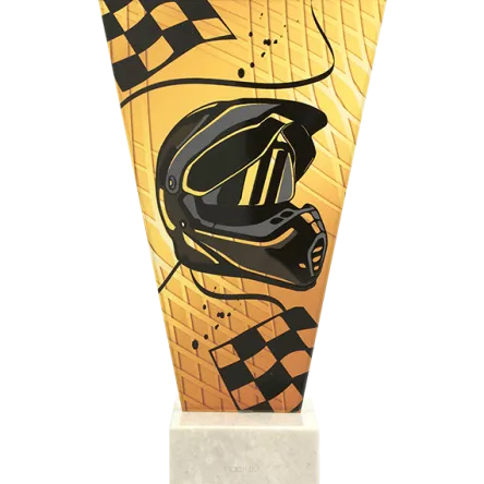 VL1-B/MOT Trofeum szklane na podstawie marmurowej - motoryzacja h-20,5 cm, grub. 1 cm