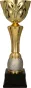 4212C Puchar metalowy złoto-srebrny h-33cm, d-12cm