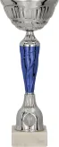 9258E Puchar srebrno-niebieski h-25 cm, d-10 cm