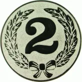 D2-A37 emblemat srebrny "2 MIEJSCE" d-50 mm