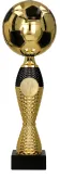 4222C Puchar metalowy złoto-czarny PIŁKA NOŻNA h-35 cm, d-12 cm