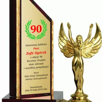 TROF1B/G+F330B/GR trofeum drewniane 20 cm