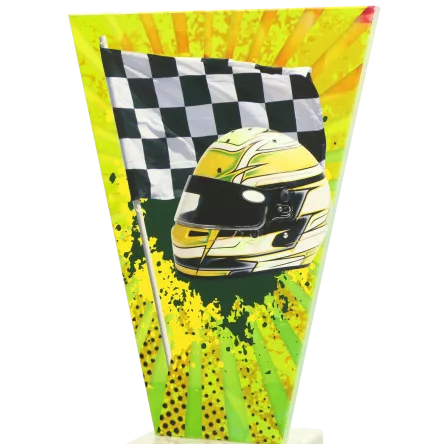 VL2-C/MOT Trofeum szklane na podstawie marmurowej - motoryzacja h-17,5 cm, grub. 1 cm