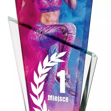 GS811-32 Trofeum szklane h-32,5 cm, grub. 2x0,8 cm