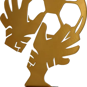 ML-SOC3 Statuetka metalowa PIŁKA NOŻNA h-21cm, grub. 2mm