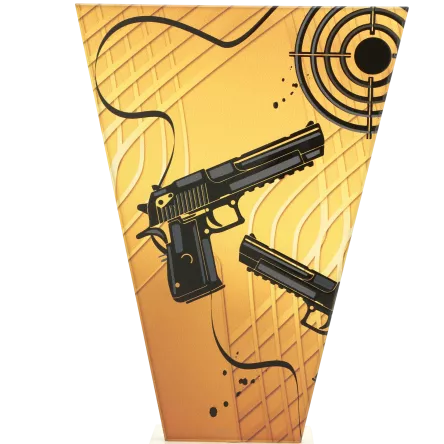 VL1-B/SHO1 Trofeum szklane na podstawie marmurowej - strzelectwo h-20,5 cm, grub. 1 cm