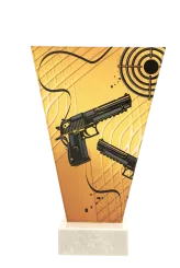 VL1-B/SHO1 Trofeum szklane na podstawie marmurowej - strzelectwo h-20,5 cm, grub. 1 cm