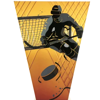 VL1-B/HOC2 Trofeum szklane na podstawie marmurowej - hokej h-20,5 cm, grub. 1 cm