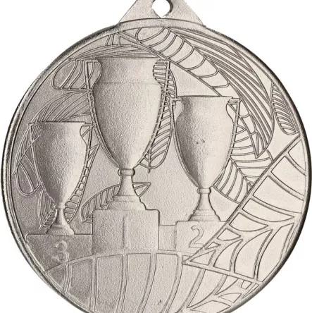 ME009/S Medal srebrny ogólny z pucharkiem d-50mm, grub. 2 mm