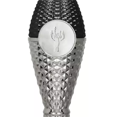 8347E Puchar srebrno-czarny h-19 cm, d-8 cm