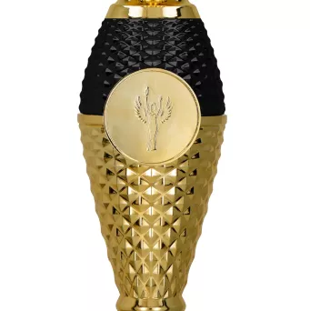 4221A Puchar metalowy złoto-czarny h-46 cm,d-16 cm