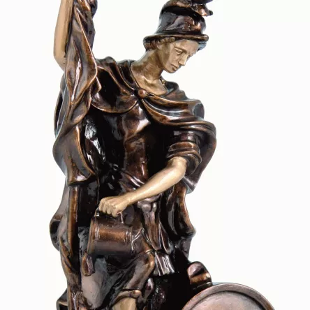 RFST2021-40/BR figurka odlewana brązowa z miejscem na emblemat STRAŻACTWO h-40 cm